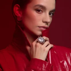 Maria e Luisa Jewels Anelli Con Pietre<Anello con pietra ovale e pietre a corona