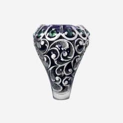 Maria e Luisa Jewels Anelli Con Pietre<Anello con pietra ovale e pietre a corona