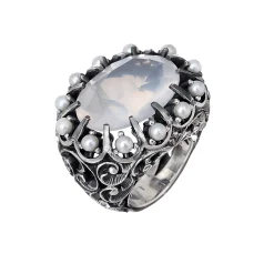 Maria e Luisa Jewels Anelli Con Pietre<Anello con pietra ovale e pietre a corona