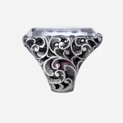 Maria e Luisa Jewels Anelli Con Pietre<Anello con pietra ovale e piastra damascata