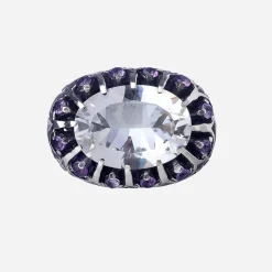 Maria e Luisa Jewels Anelli Con Pietre<Anello con pietra ovale e pietre a corona