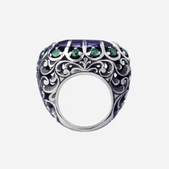 Maria e Luisa Jewels Anelli Con Pietre<Anello con pietra ovale e pietre a corona