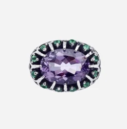 Maria e Luisa Jewels Anelli Con Pietre<Anello con pietra ovale e pietre a corona