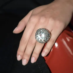 Maria e Luisa Jewels Anelli Con Pietre<Anello con pietra tonda e piastra damascata