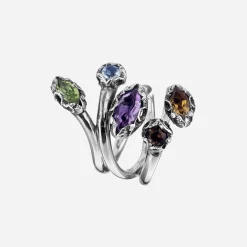 Maria e Luisa Jewels Anelli Con Pietre<Anello Shri intrecciato con 5 pietre miste