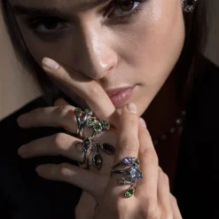 Maria e Luisa Jewels Anelli Con Pietre<Anello Shri intrecciato con 5 pietre miste