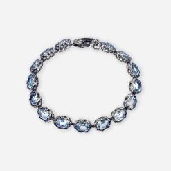 Maria e Luisa Jewels Bracciali Con Pietre<BRACCIALE TENNIS TOPAZIO AZZURRO