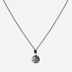 Maria e Luisa Jewels Collane Uomo | Collane Girocollo<Collana a girocollo con contromaglia in oro 9 kt, catena forzatina e lenticchia piccola in argento brunito inciso a mano con l'antica tecnica del bulino. Chiusura a moschettone