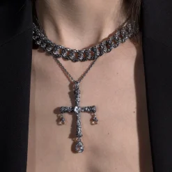 Maria e Luisa Jewels Collane Uomo<Collana Cross 3 gocce pendenti