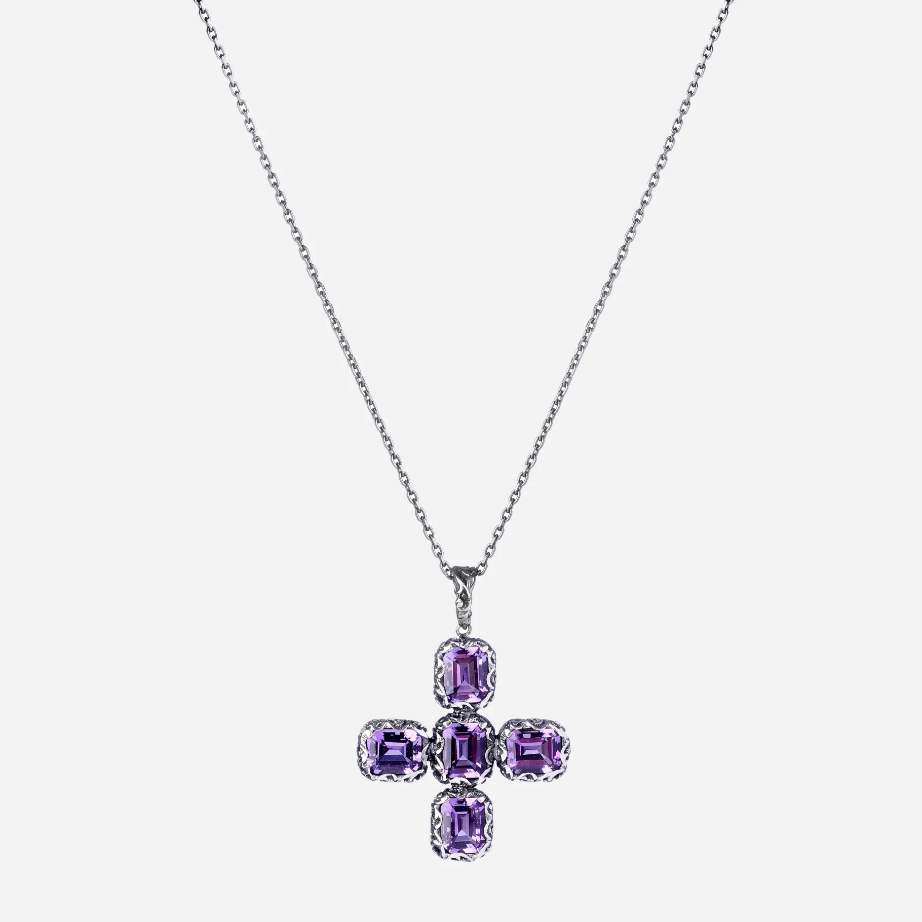 Maria e Luisa Jewels Collane Girocollo | Collane Con Pietre<Collana Cross Shine, 5 pietre taglio smeraldo