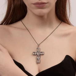 Maria e Luisa Jewels Collane Girocollo | Collane Con Pietre<Collana Cross Shine large