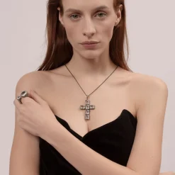 Maria e Luisa Jewels Collane Girocollo | Collane Con Pietre<Collana Cross Shine large