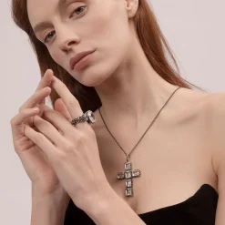 Maria e Luisa Jewels Collane Girocollo | Collane Con Pietre<Collana Cross Shine large