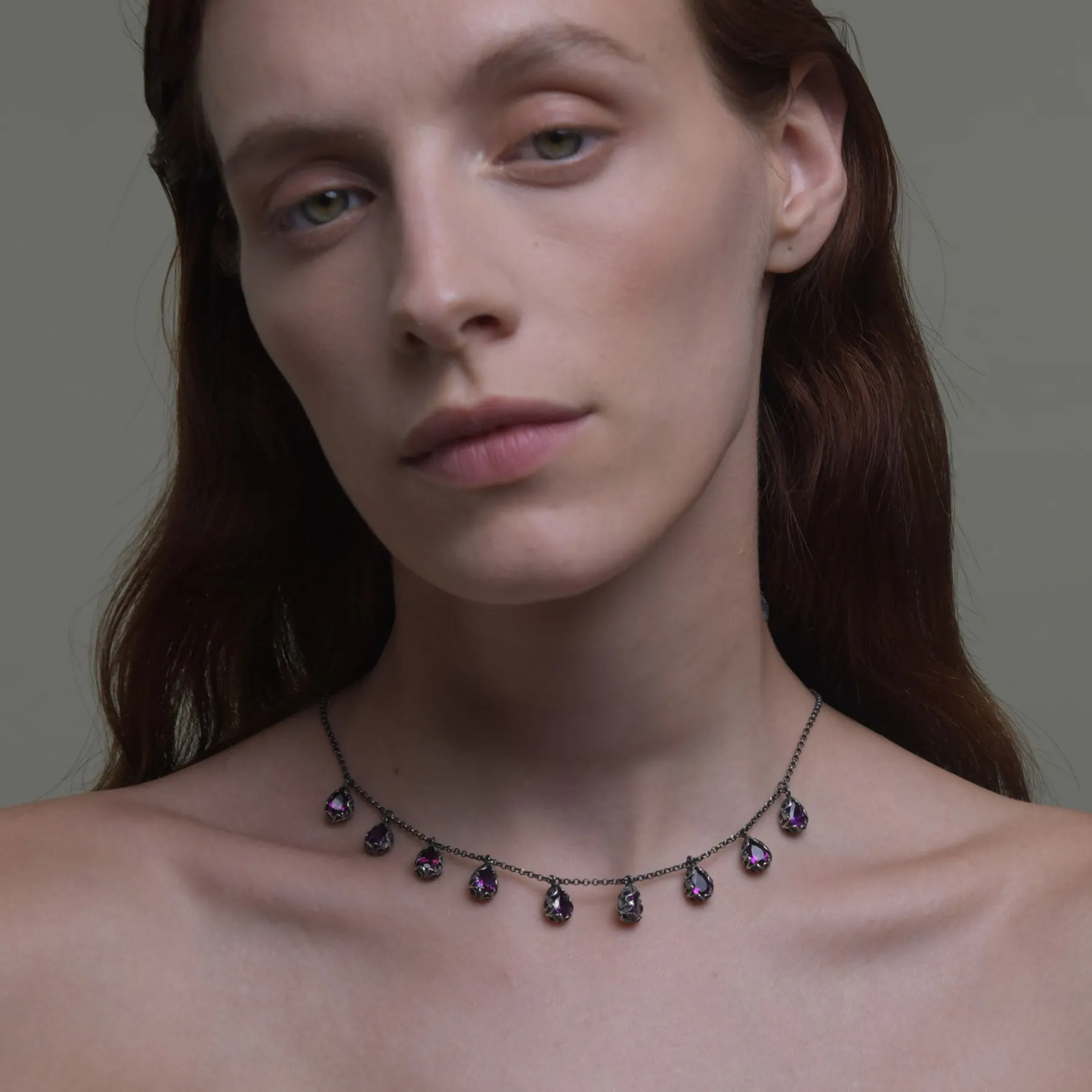 Maria e Luisa Jewels Collane Girocollo | Collane Con Pietre<Collana girocollo Shri con 9 pietre a goccia